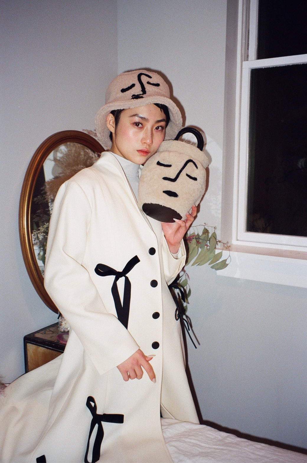 Shearling Face Sun Hat