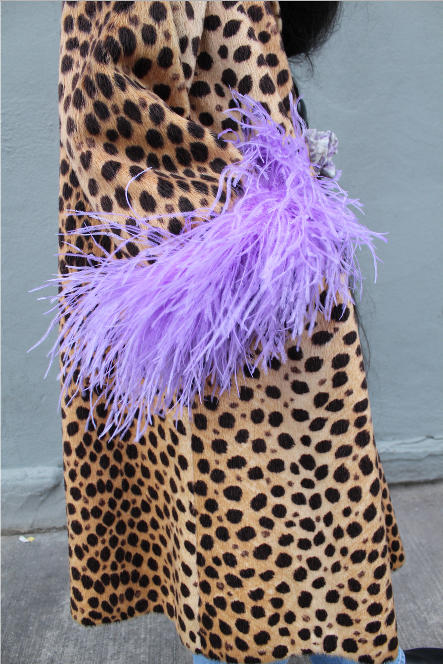 Jackie Cheetah Coat - Lavender