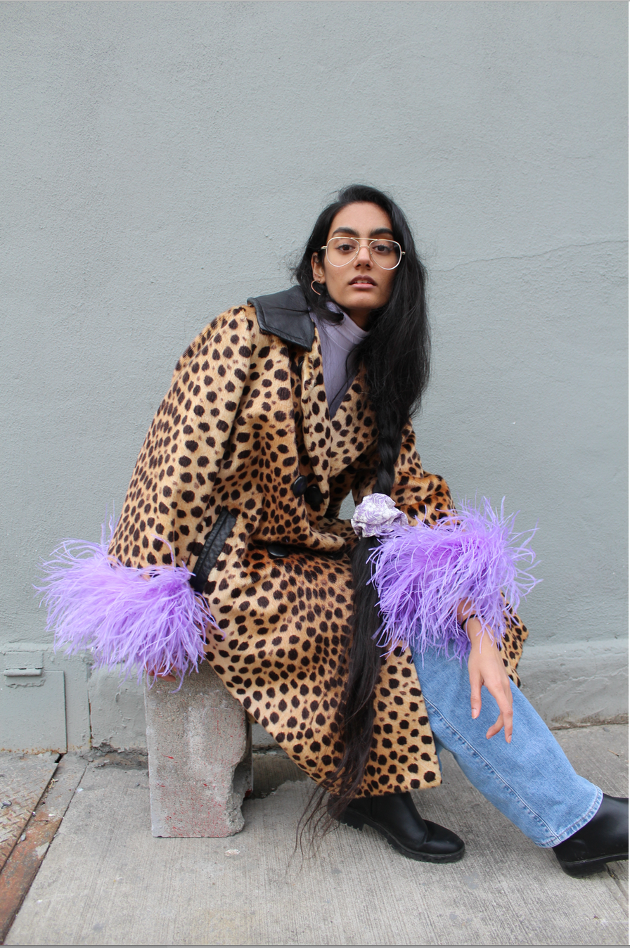 Jackie Cheetah Coat - Lavender