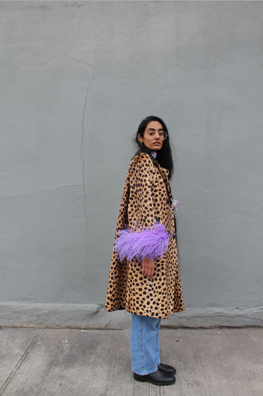 Jackie Cheetah Coat - Lavender