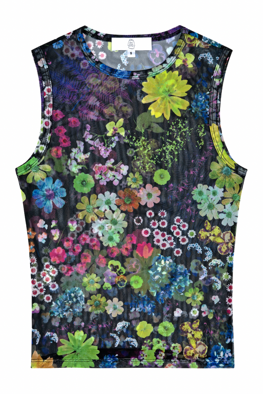 Olive Tank in Acid Potpourri Mesh