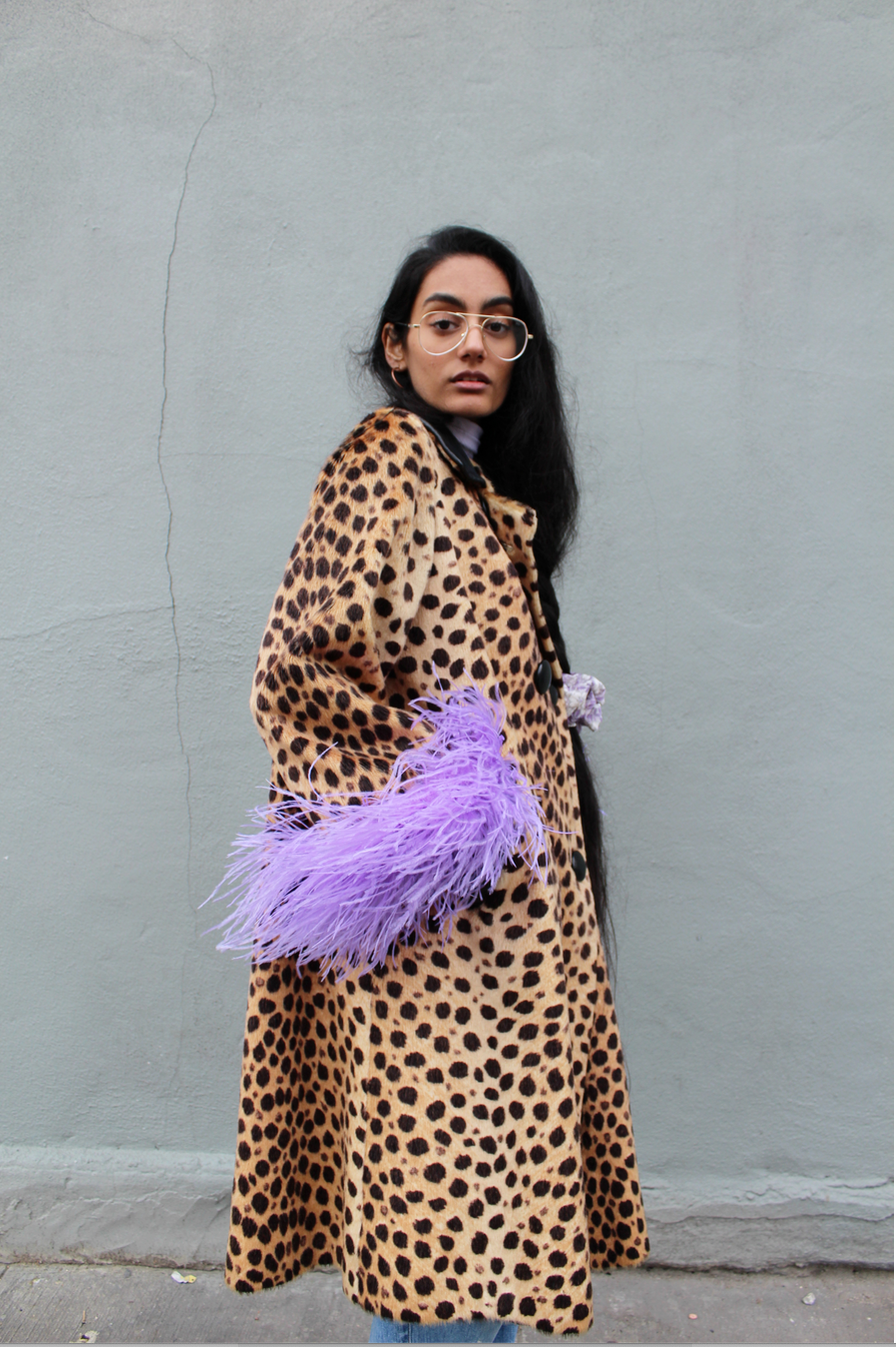 Jackie Cheetah Coat - Lavender