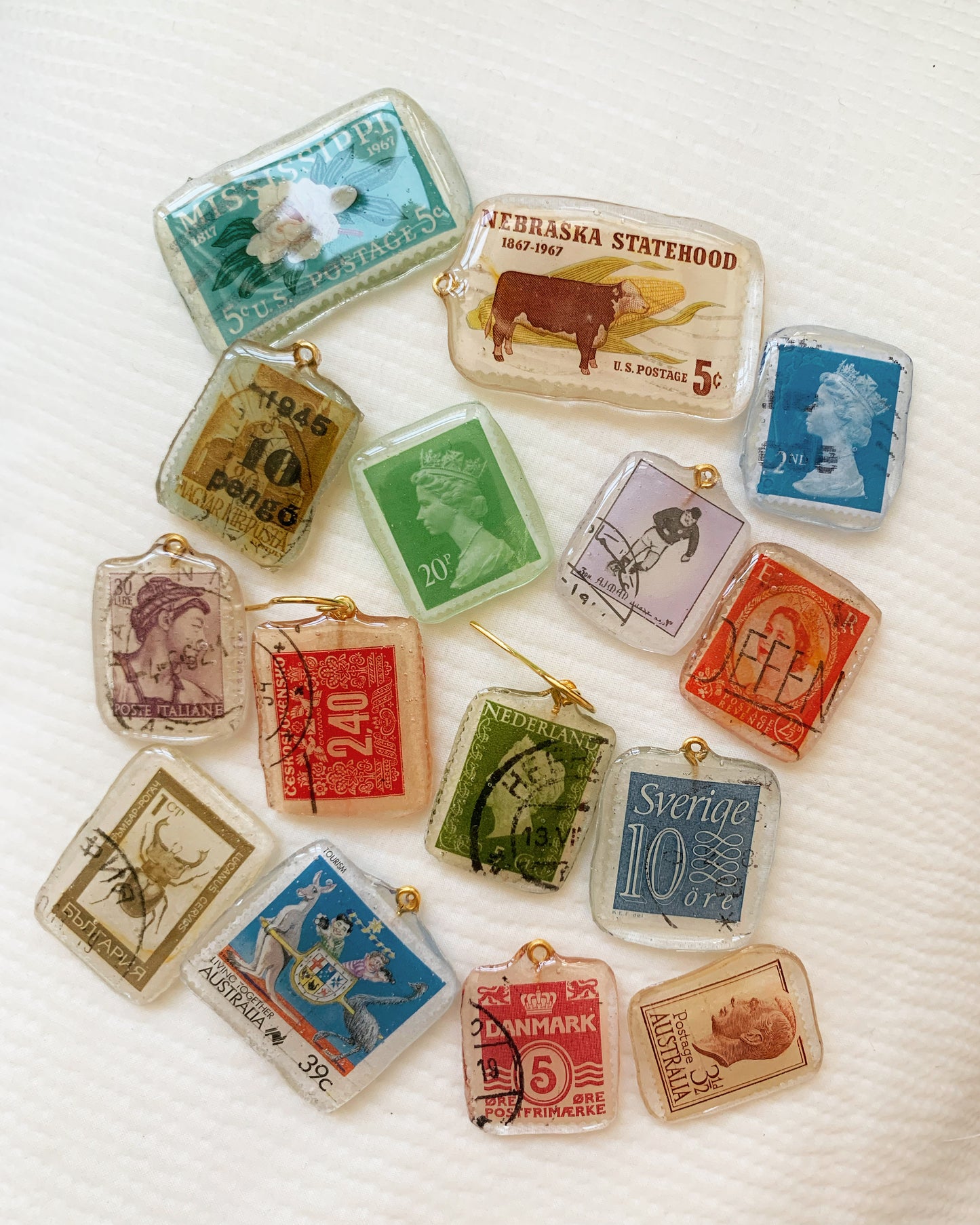 Vintage Stamp Earring